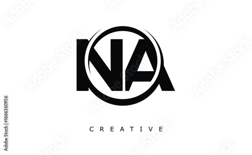 NA Letter Logo - Circular Monogram Emblem with Bold Minimal Design for Modern Branding