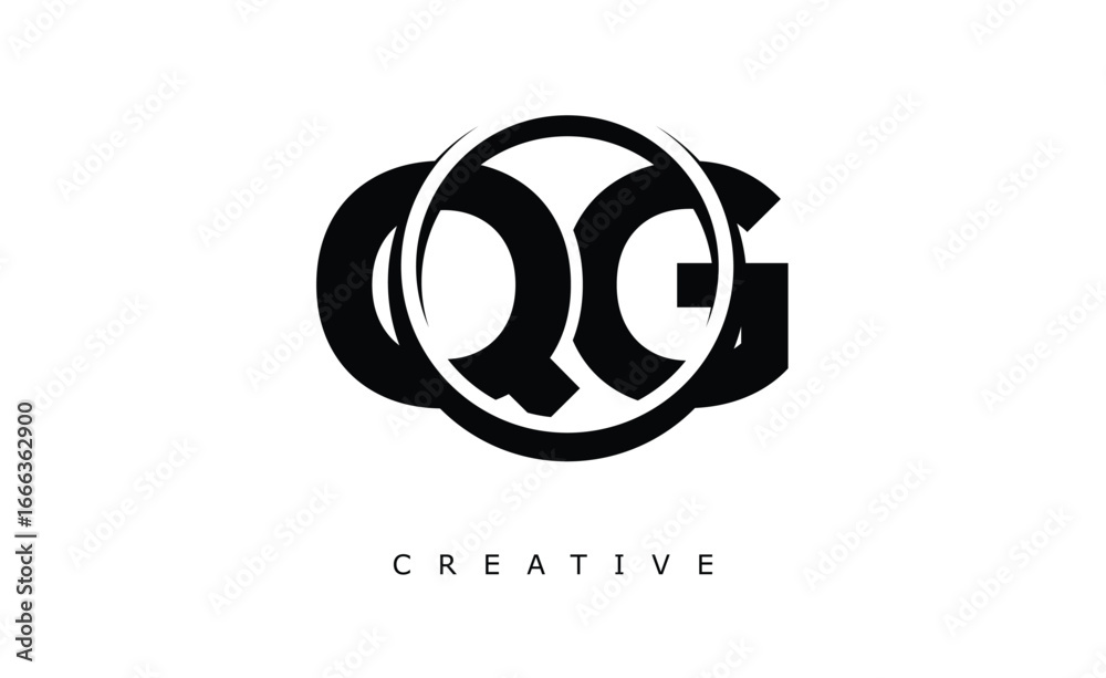 Obraz premium QG Letter Logo - Circular Monogram Emblem with Bold Minimal Design for Modern Branding