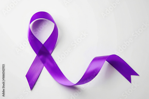 Purple awareness ribbon symbolizing support for various causes