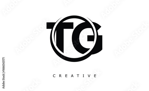 TG Letter Logo - Circular Monogram Emblem with Bold Minimal Design for Modern Branding