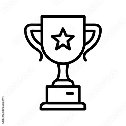 Trophy icon with star symbolizing achievement and success  