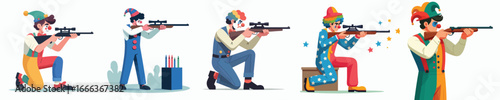 clown character vector is shooting