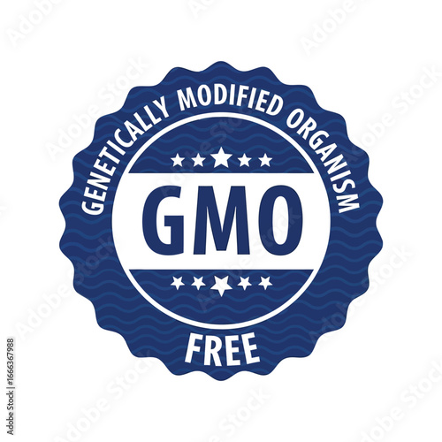 Gmo free label certified approved seal emblem badge stamp icon sticker sign symbol vector