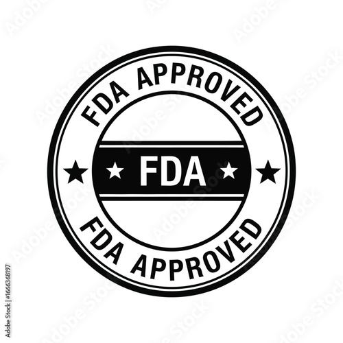 Fda approved seal stamp rubber stamp circular compliance healthcare regulatory stamp graphic vector