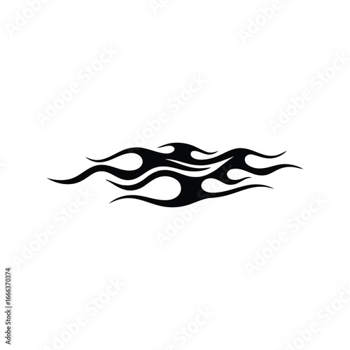 Tribal flame tattoo design vector art illustration for apparel and decals vector