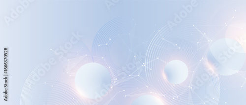 Abstract tech network connection dots. Digital technology and big data analysis background. White background with plexus lines. Geometric background with abstract mesh