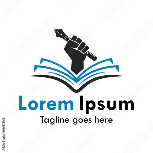 Inspiring open book and hand logo. Ideal for educational institutions, libraries, publishers, and learning centers