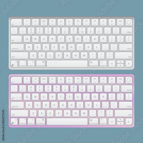 white and pink computer keyboard