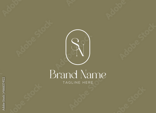 Elegant SN Monogram Logo Design