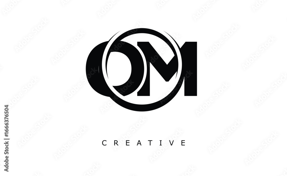 Obraz premium OM Letter Logo - Circular Monogram Emblem with Bold Minimal Design for Modern Branding