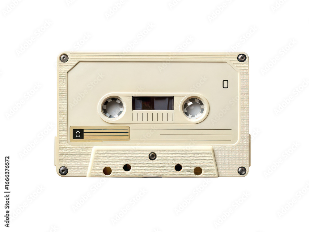Fototapeta premium Vintage audio cassette tape isolated on transparent background