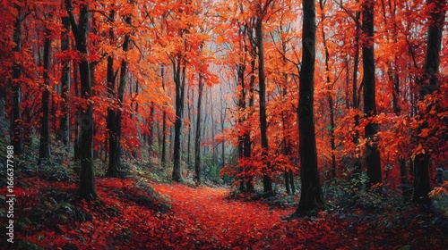Autumnal forest path