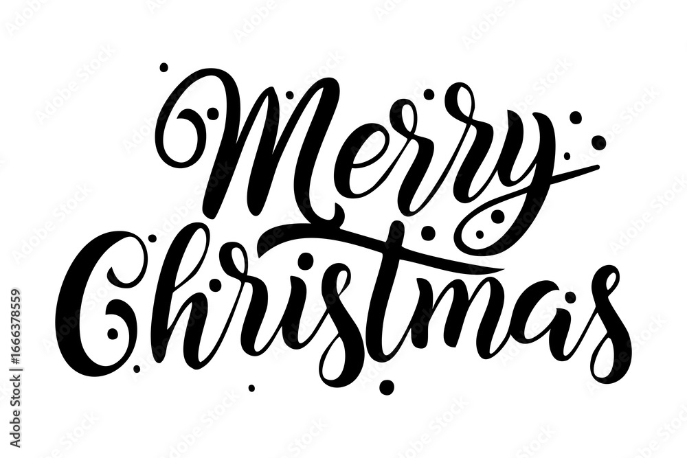 Fototapeta premium Merry Christmas vintage lettering inscription background