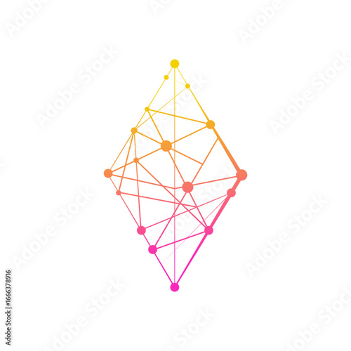 Blockchain Technology Logo  Abstract Geometric Design