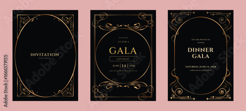 Elegant Gold  Black Gala Invitation Templates 2026