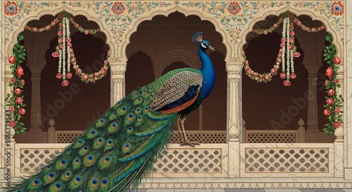 peacock feather on the wall