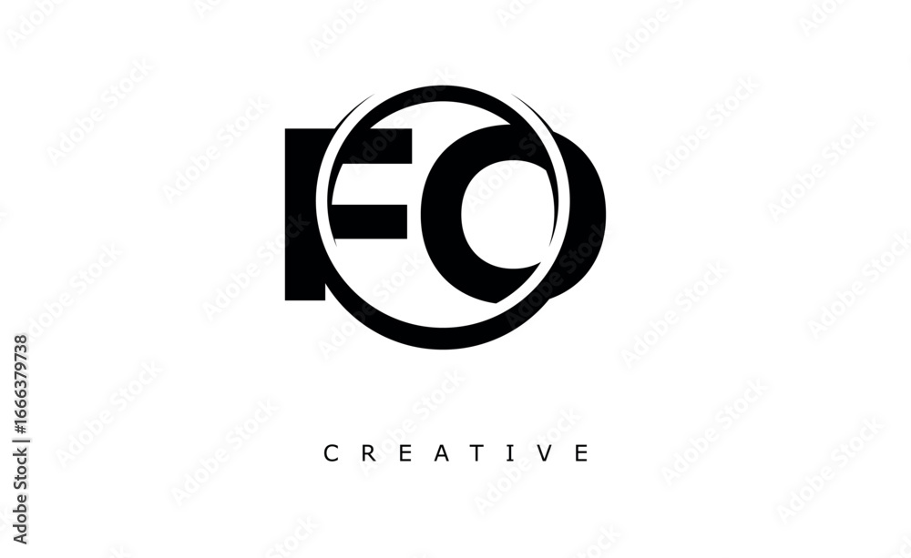 Obraz premium FO Letter Logo - Circular Monogram Emblem with Bold Minimal Design for Modern Branding