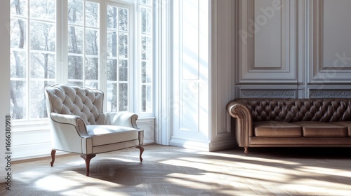 Elegant Living Room with Classic Furniture.