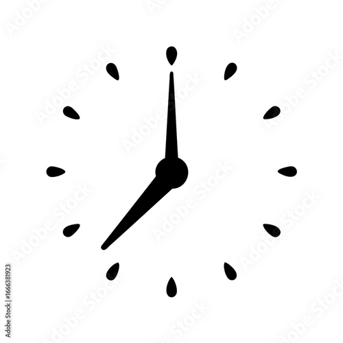 Stylized clock face showing eight o'clock time without numbers
