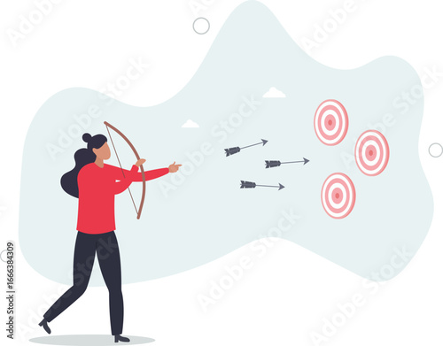 Multitasking or multiple purpose strategy, aiming for many targets or goal, skillful professional to achieve success in work and career concept.life and employment of people.