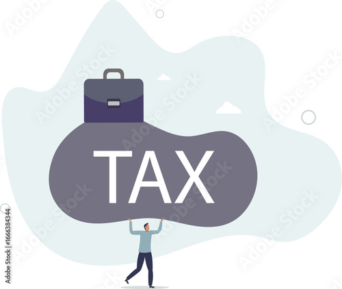 Heavy tax burden to pay off, weight or debt problem, bankruptcy or financial problem, government obligation concept.life and employment of people.