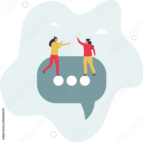 Team discussion, community or social feedback, communication or announcement dialog, team meeting concept.life and employment of people.