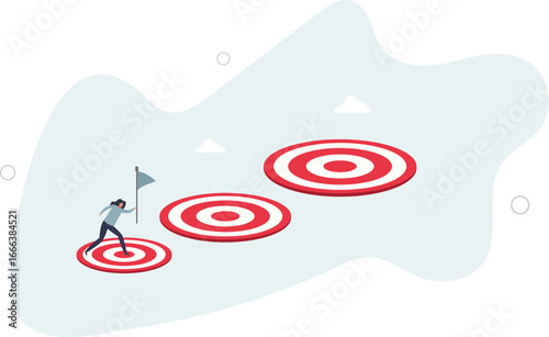 Challenge achievement or higher target, the way forward or next level, bigger business goal or aspiration concept.life and employment of people.