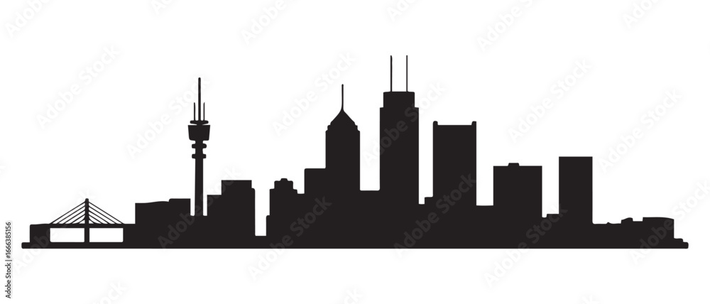 Obraz premium INDIANAPOLIS Indiana SKYLINE City Silhouette. Vector black silhouette. with white background