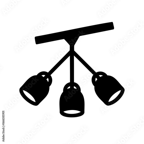 Three bulb pendant ceiling light fixture isolated on a white background