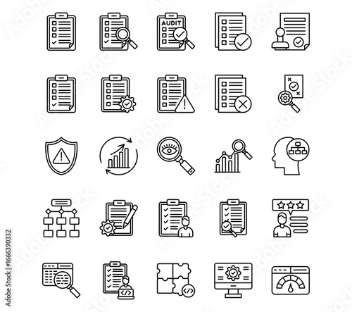 Quality Assurance Line Vector Icons