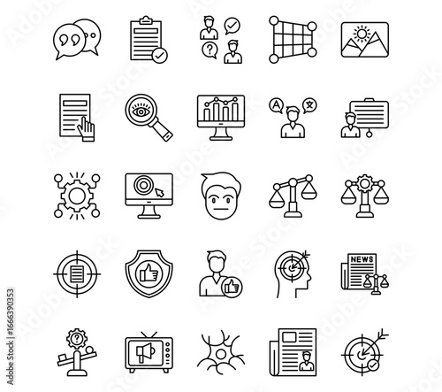 Journalism Line Vector Icons