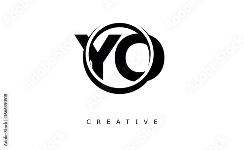 YO Letter Logo - Circular Monogram Emblem with Bold Minimal Design for Modern Branding