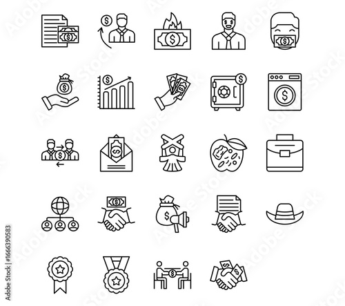Corruption Line Vector Icons