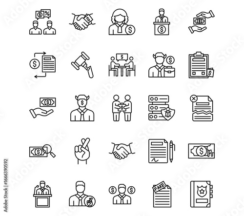 Corruption Line Vector Icons