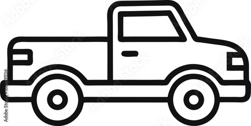 Diesel Pick Up Truck Icon outline icon on transparent background