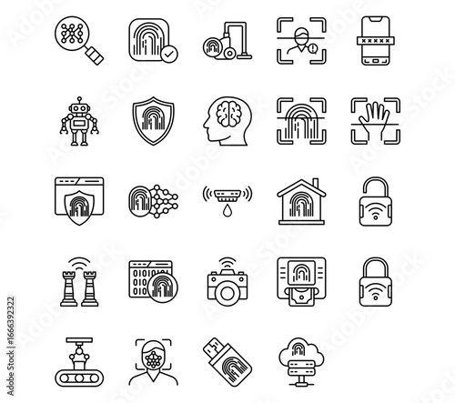 Biometrics Line Vector Icons