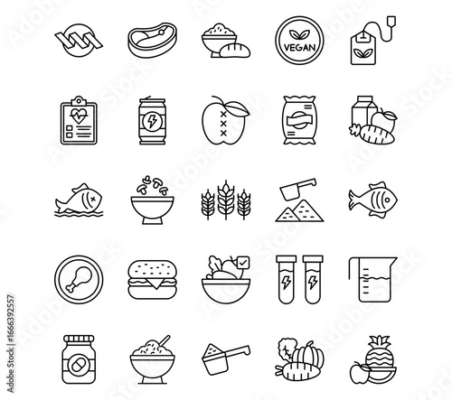 Nutrition Line Vector Icons