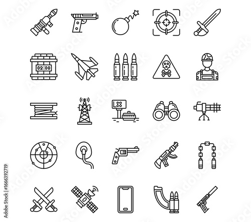 Shooting Line Vector Icons
