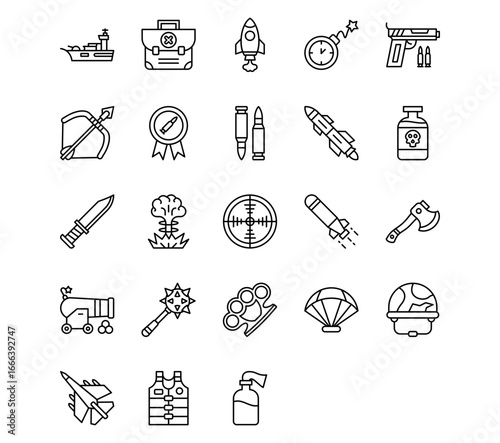 Shooting Line Vector Icons