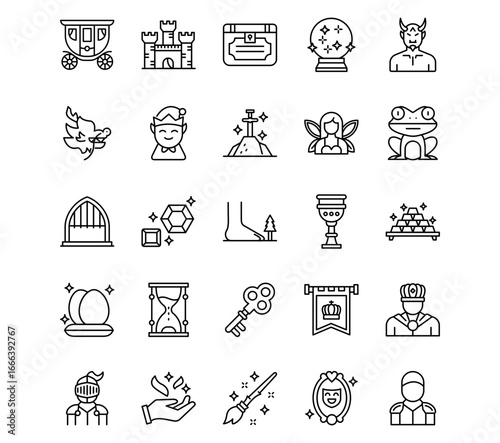 Fairytale Line Vector Icons