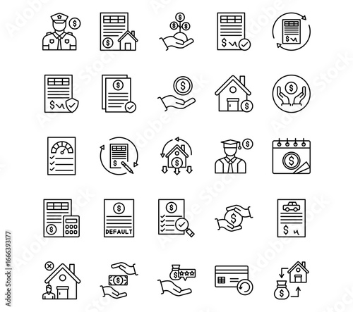 Loan Line Vector Icons