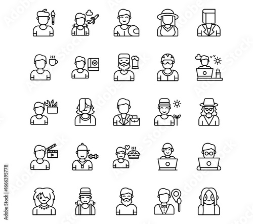 Urban Tribes Line Vector Icons