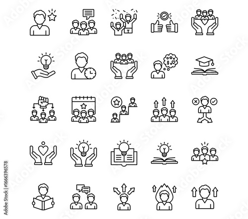 Youth Day Line Vector Icons