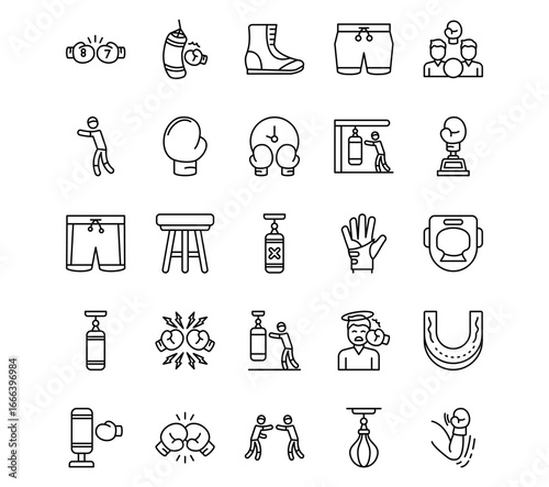 Boxing Line Vector Icons