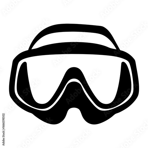 Minimalist vector drawing of snorkeling goggles offering an underwater adventure invitation