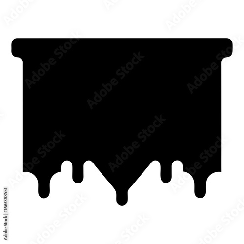 Black slime dripping from a rectangular object, potentially melting down slowly