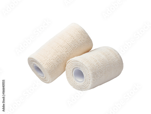 Compression wrap bandage for medical use on a white surface
