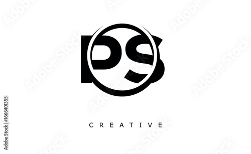 PS Letter Logo - Circular Monogram Emblem with Bold Minimal Design for Modern Branding