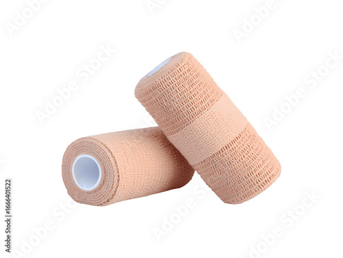 Compression wrap bandage for medical use on a white surface
