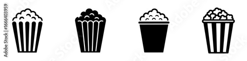 Popcorn bucket cinema snack silhouettes